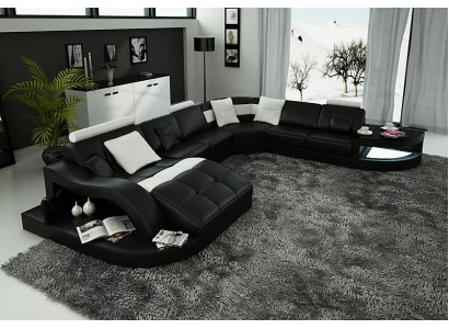 Canapé d'angle moderne en forme de U Rembourrage Siège Canapé d'angle + Table basse Complet